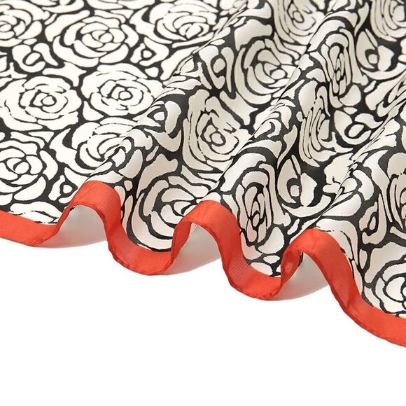 RESTOCKED Black, white, and orange Silky Neck Scarf main image 4